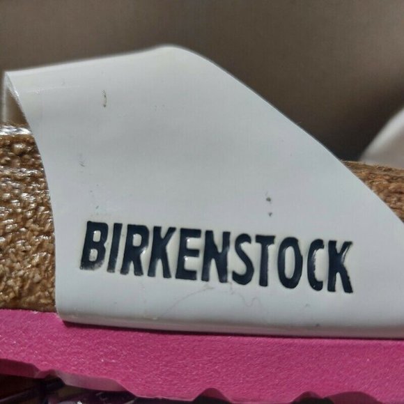 Birkenstock Gizeh Thong Sandals White Patent Sole Pink EU 35 Womens Size 4-4.5 - Picture 4 of 11